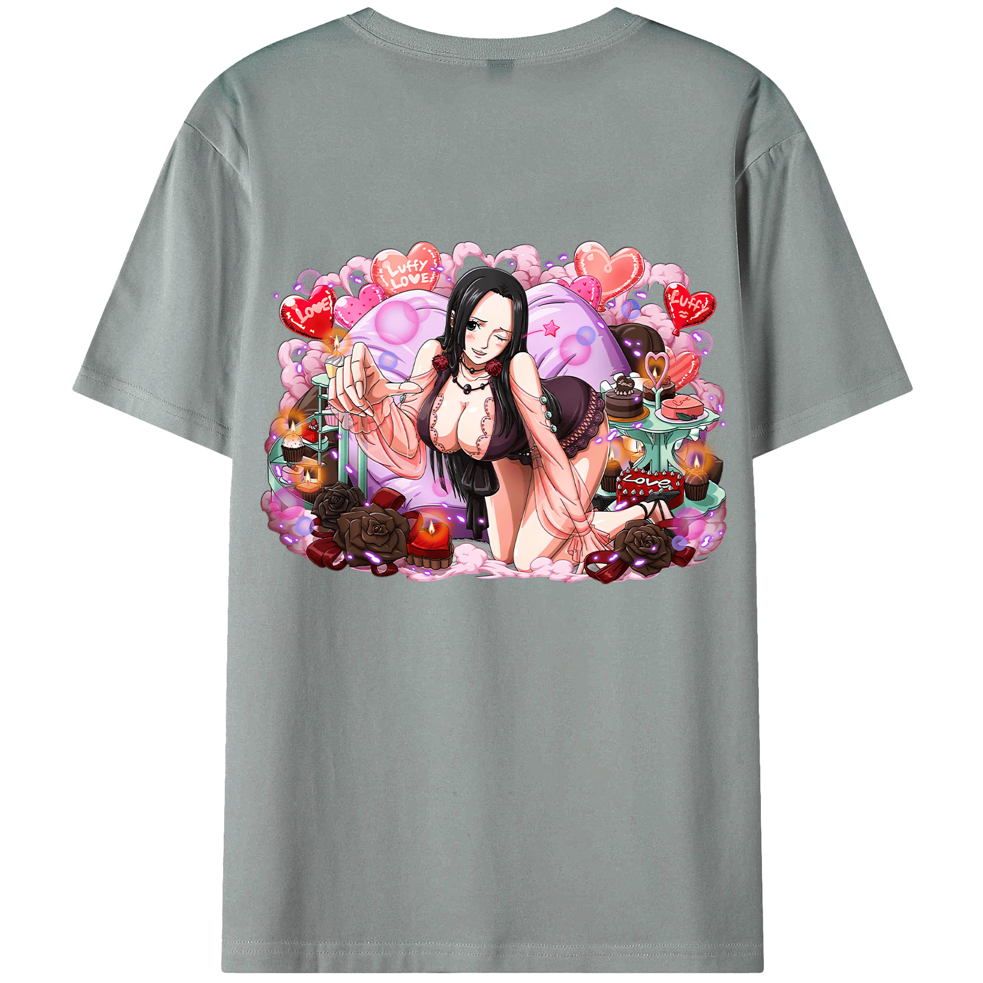 ワンピース ボア・ハンコック ONE PIECE Boa·Hancock 綿100％ メンズ半袖Tシャツ（バックプリント） 通気性